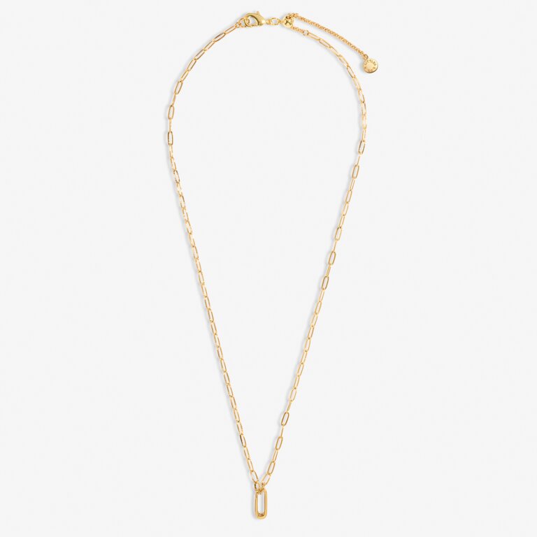 1 Charm Clasp Paperclip Chain Necklace In Gold-Tone Plating