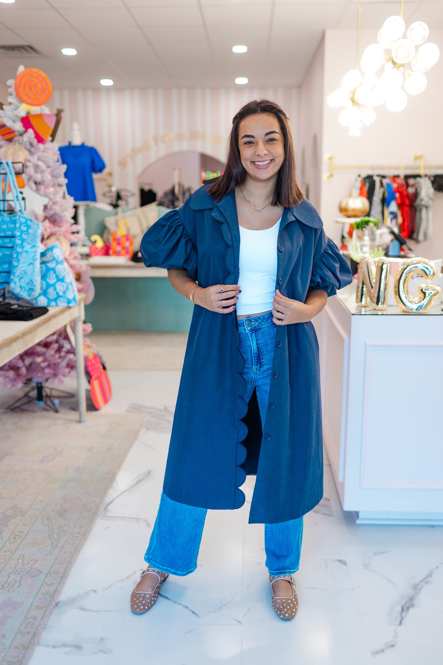 Navy Scallop Trench