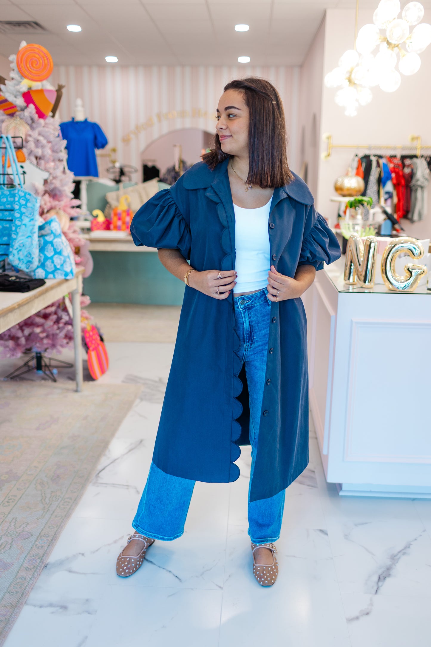 Navy Scallop Trench