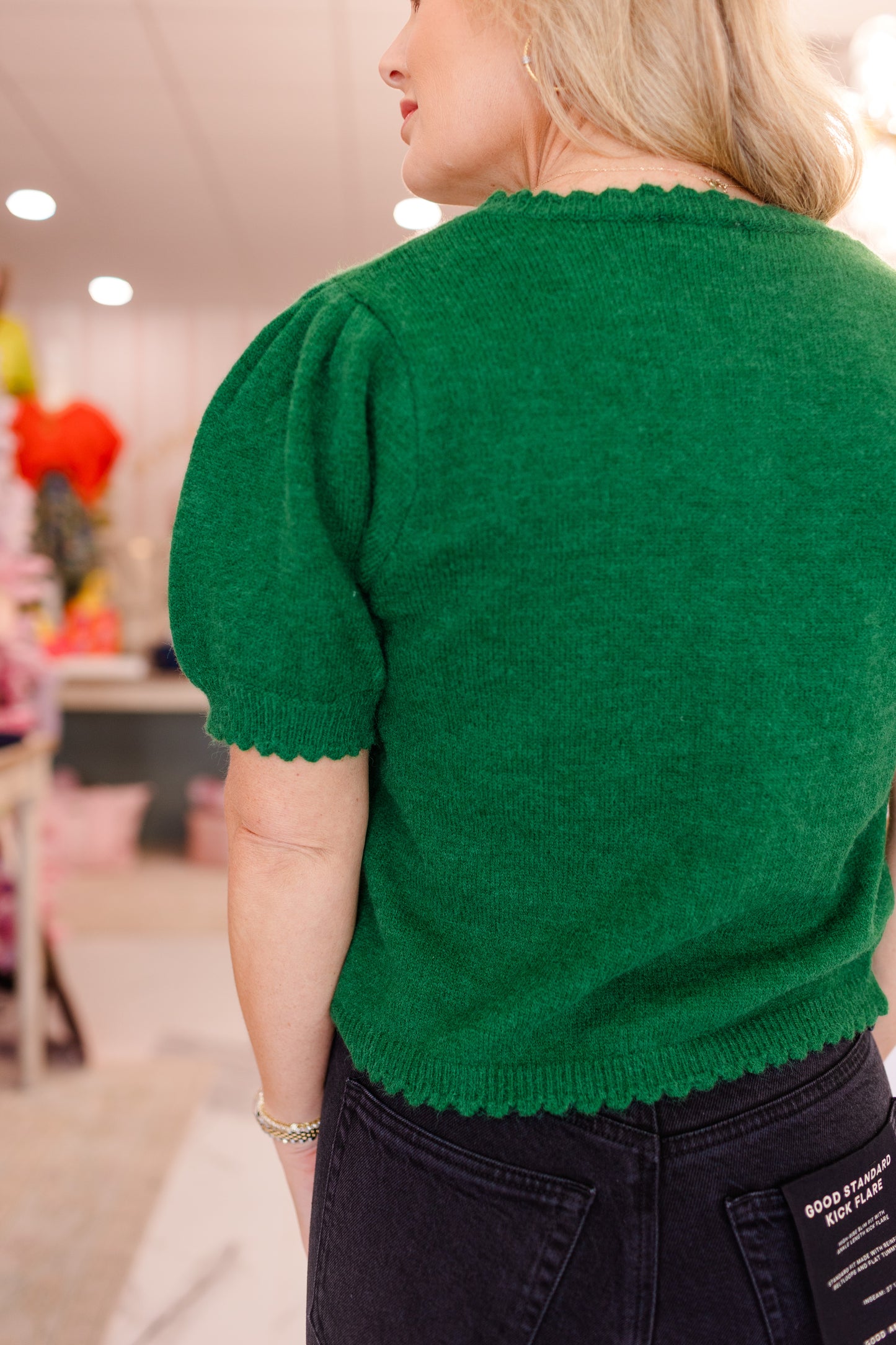 Evergreen Scallop Cardigan
