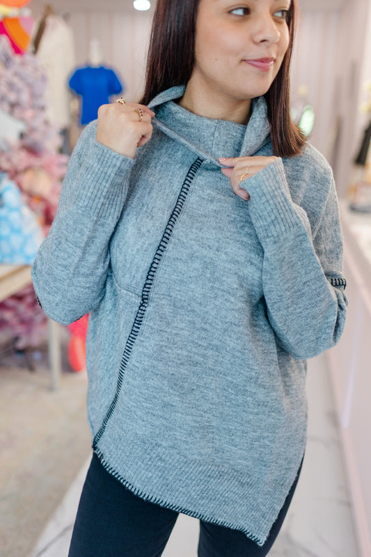 Stitch Detail Funnel Sweater