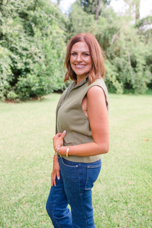 Viv Sleeveless Vest - Green