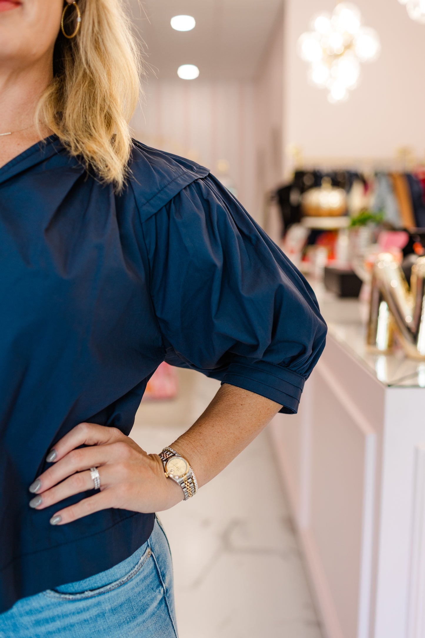 Navy Lane Top