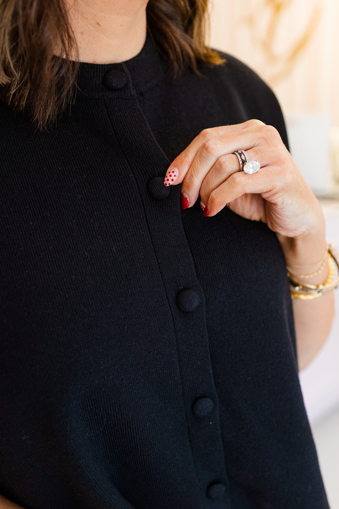 The Everly Button Knit Top