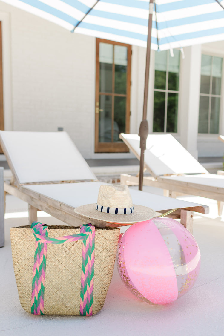 Exuma Straw Tote - Pink