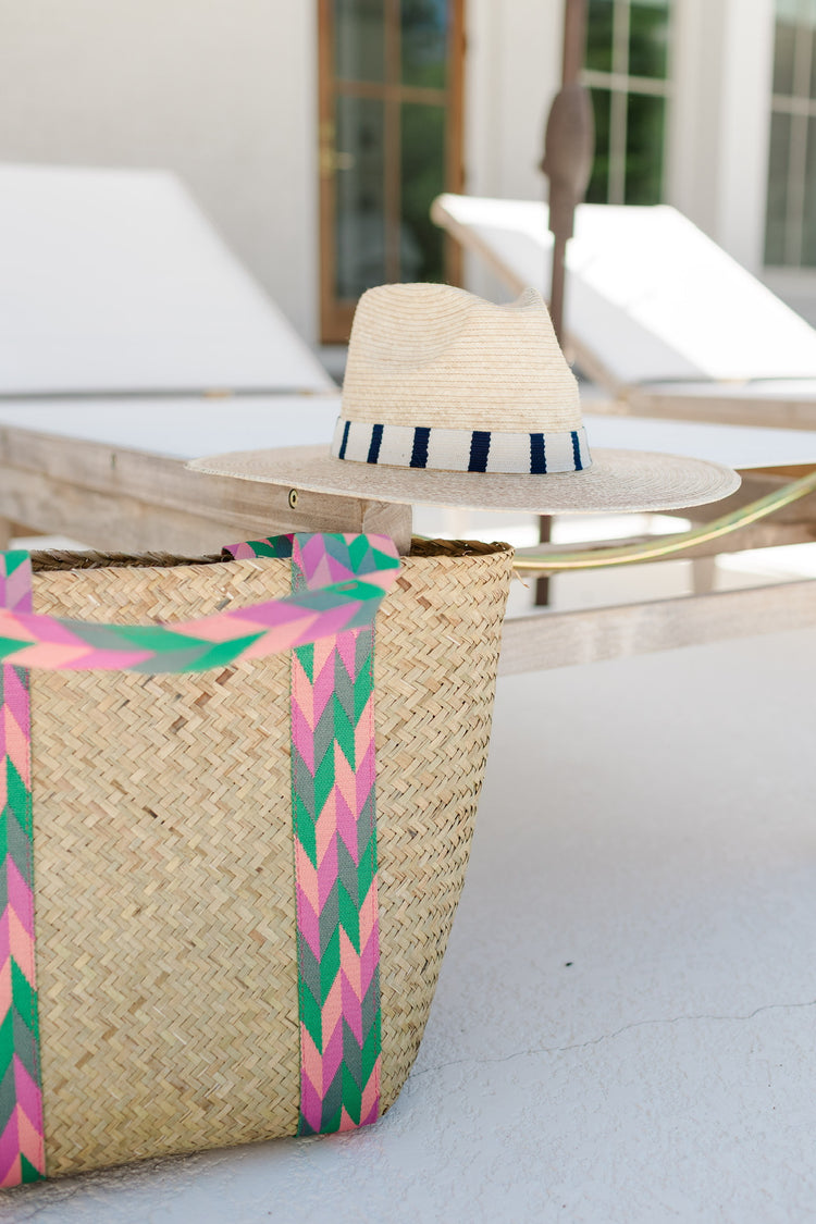Exuma Straw Tote - Pink