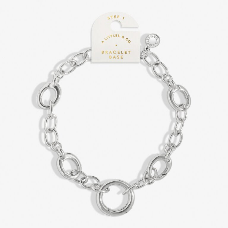 5 Charm Clasps Chunky Cable Chain Bracelet in Silver Plating