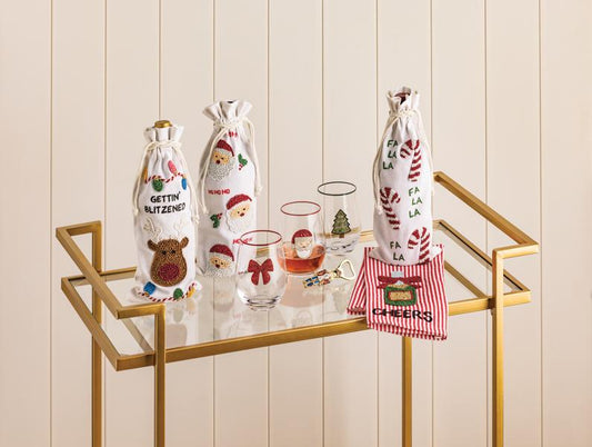 Christmas Tree Beaded Wine Glass