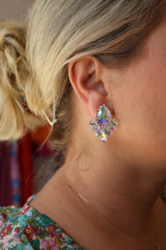 Gemmed Glow Studs - Iridescent