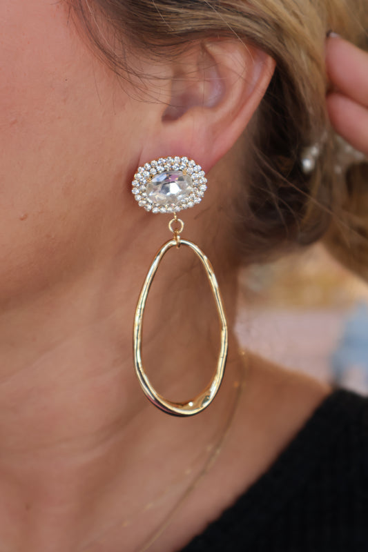 Elegance Drop Earrings - Crystal