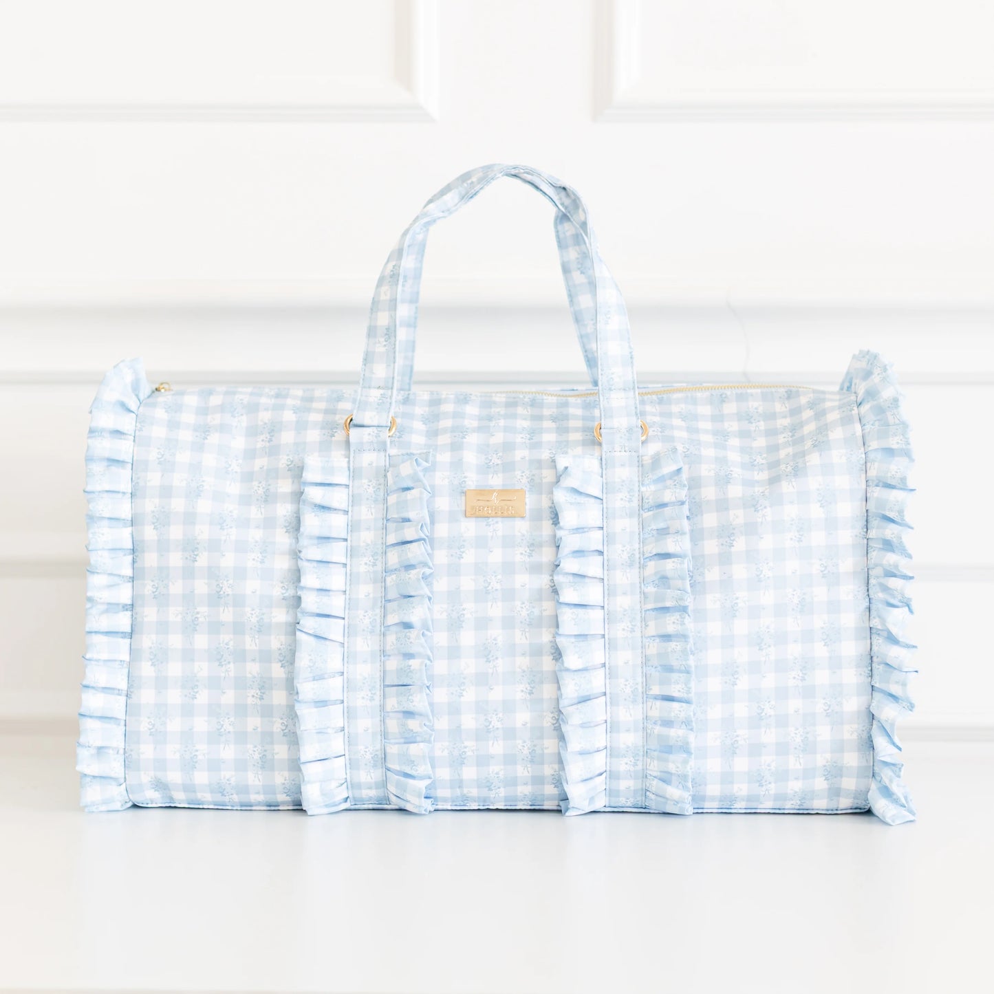 Ruffled Nylon Weekender | Nude