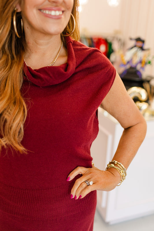 The Merlot Knit Midi