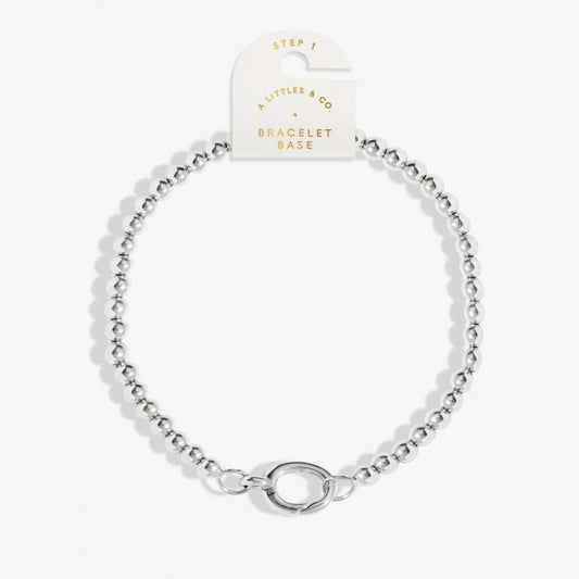 1 Charm Clasp 4mm Stretch Bracelet in Silver Plating