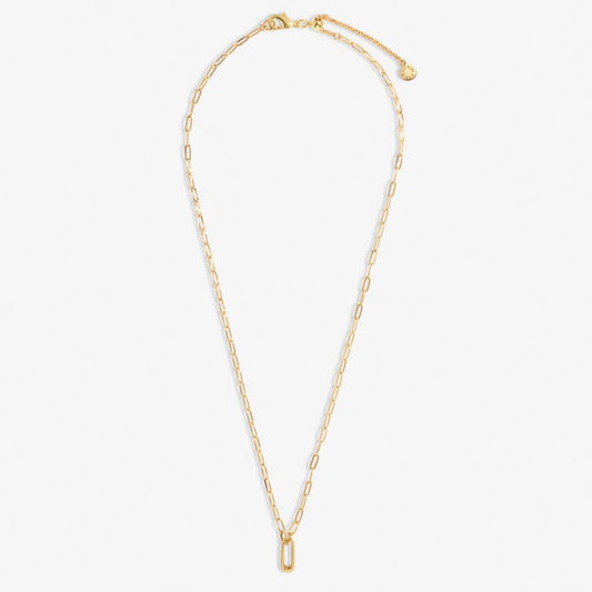 1 Charm Clasp Paperclip Chain Necklace In Gold-Tone Plating
