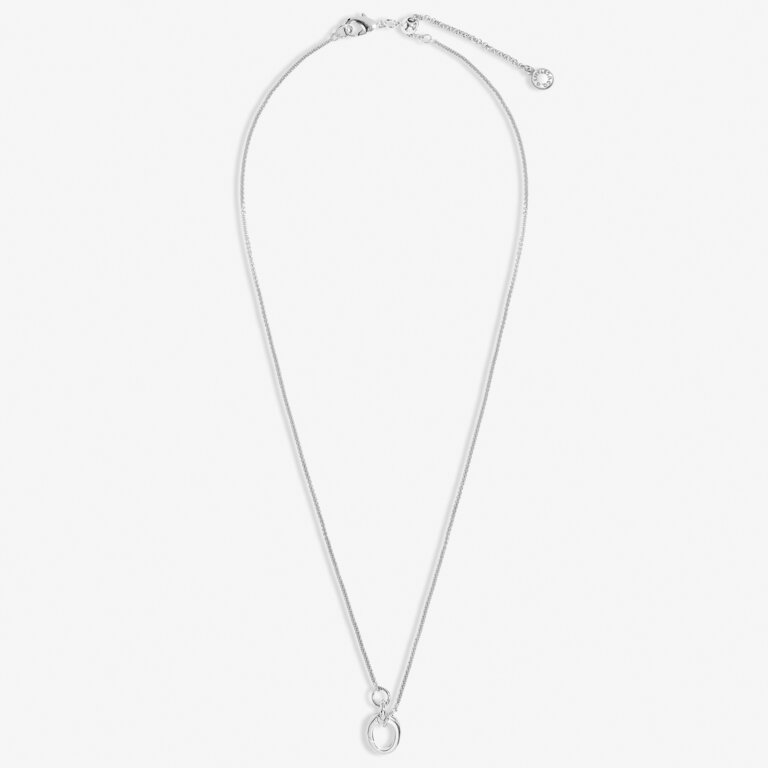 1 Charm Clasp Rolo Chain Necklace In Silver Plating