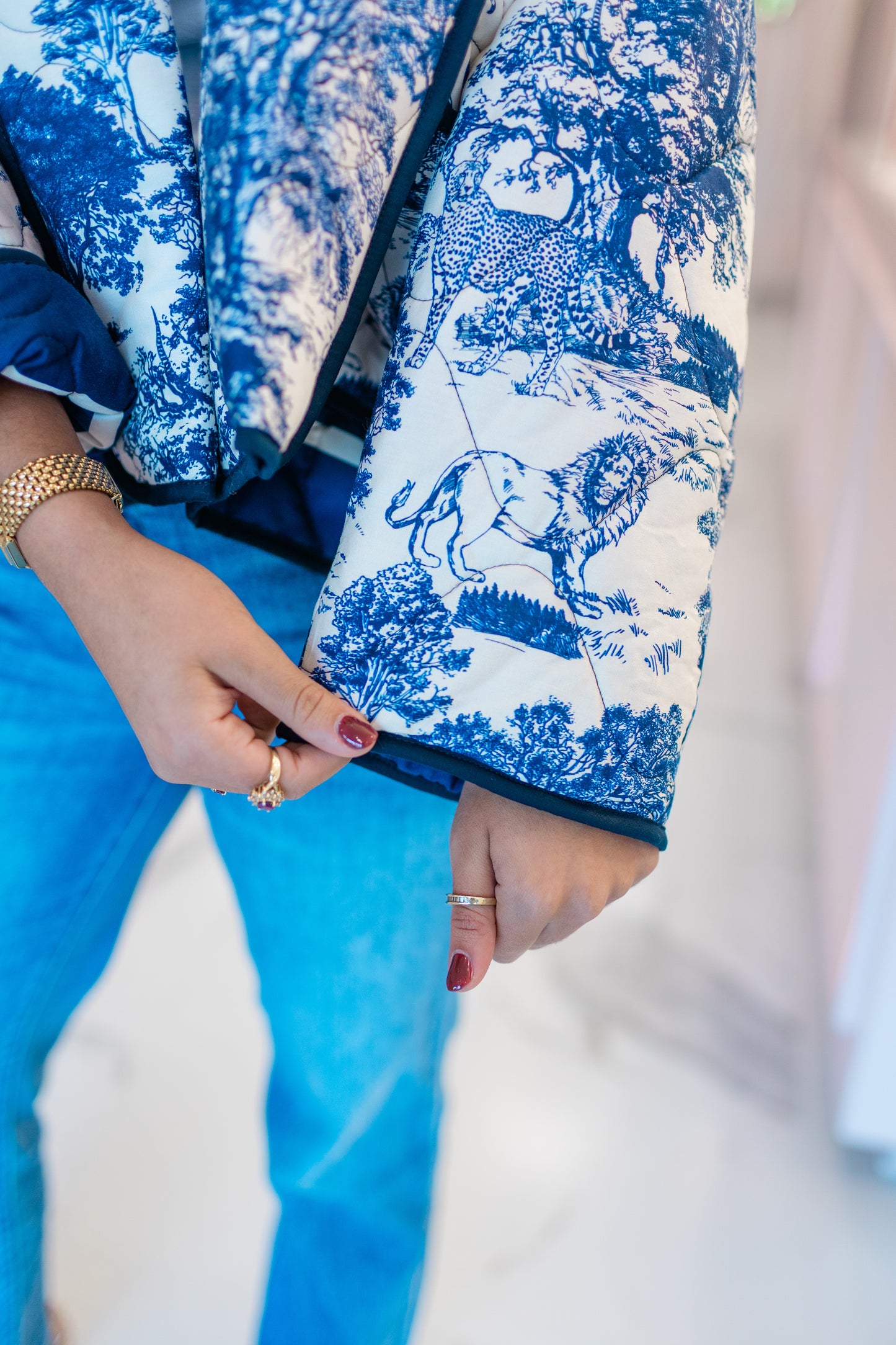 Toile Print Quilted Jacket