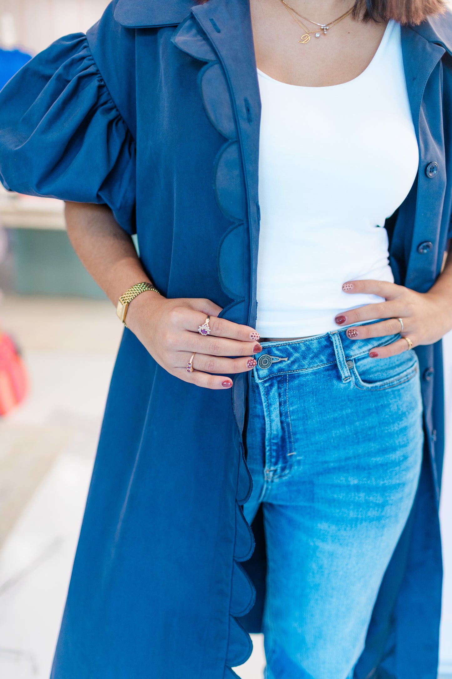 Navy Scallop Trench