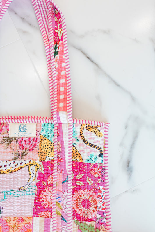 Pink City - Regular Quilted Tote