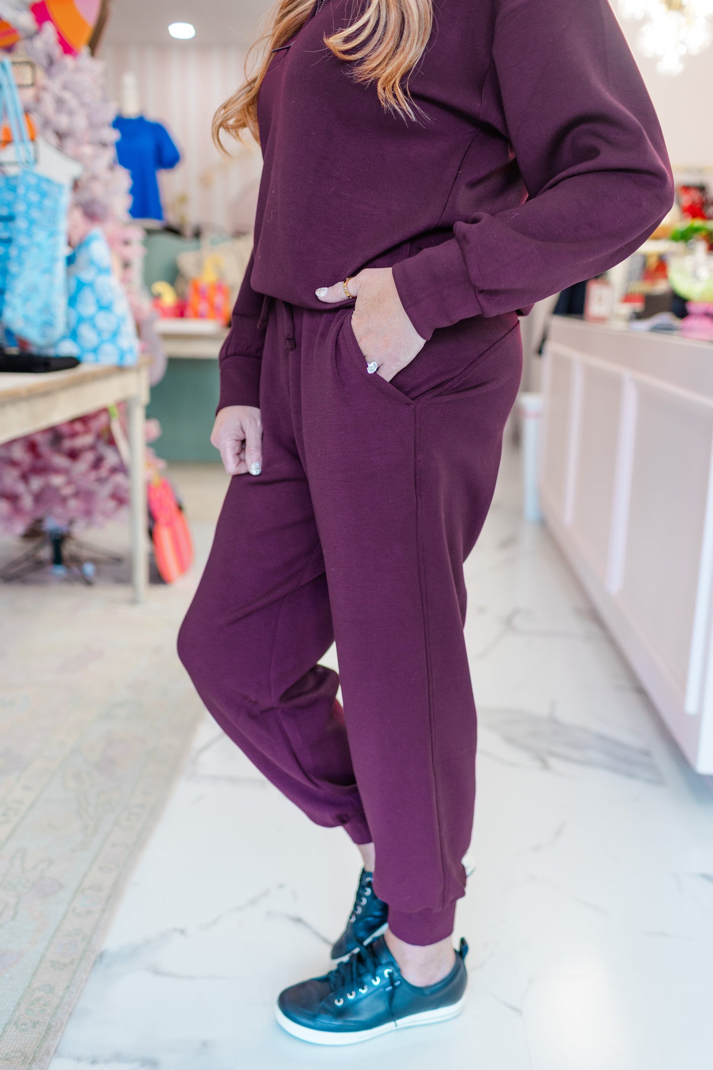 Bordeaux Luxe Half-Zip Set