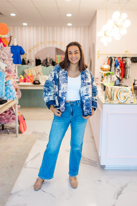 Toile Print Quilted Jacket