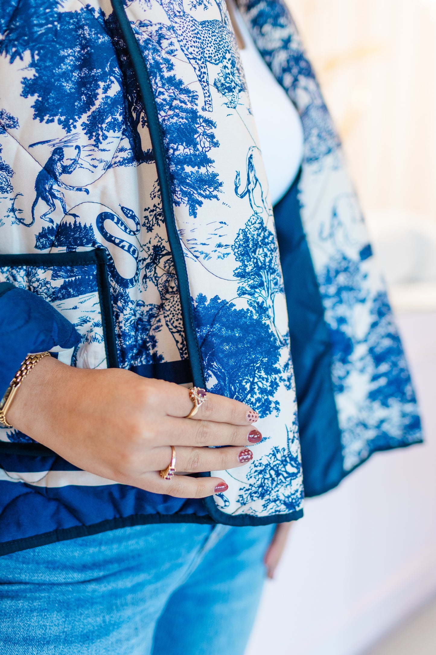 Toile Print Quilted Jacket