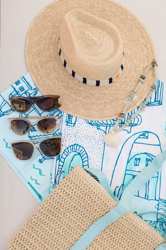 Santorini Shores Beach Towel