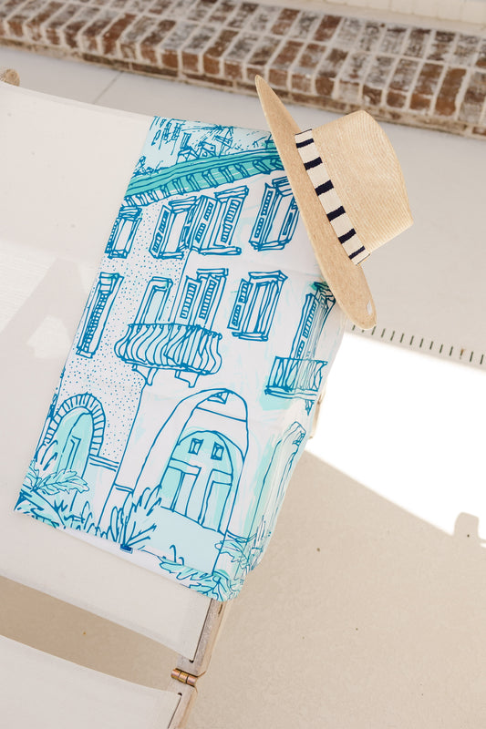 Santorini Shores Beach Towel