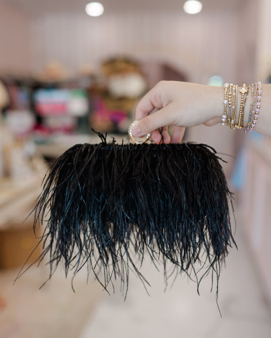 Black Ostrich Bag
