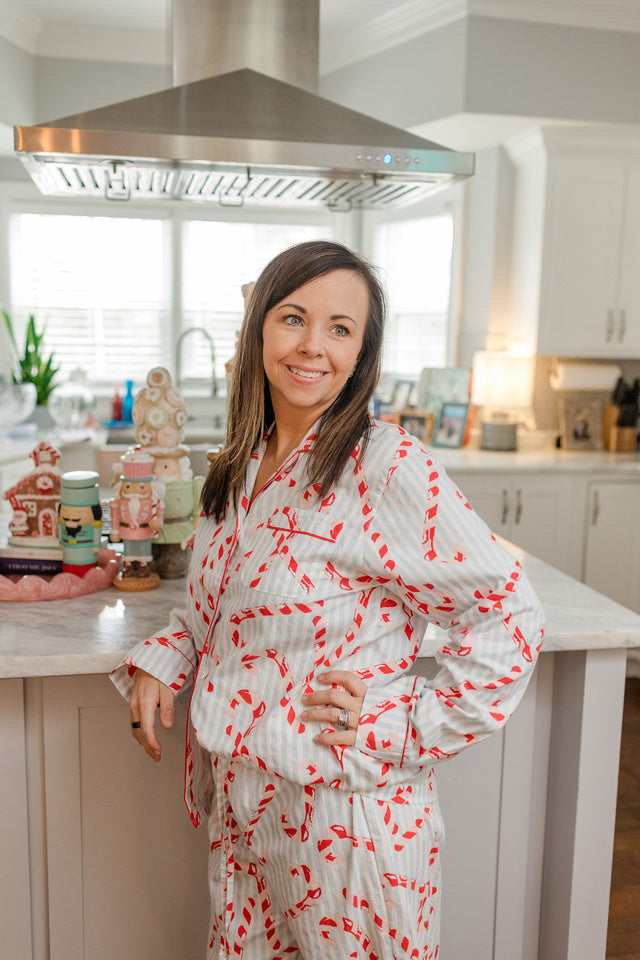 Candy Cane Stripe Flannel PJ Set