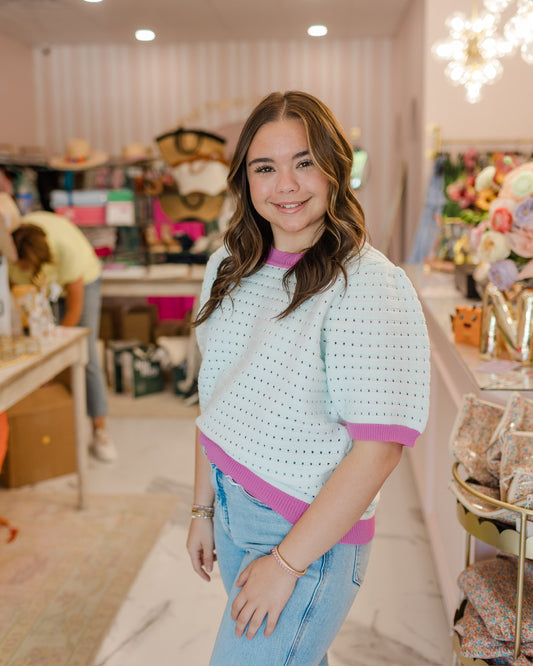 Mint Magenta Pop Top