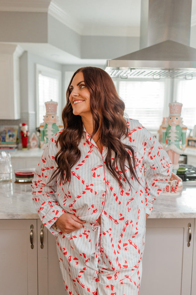 Candy Cane Stripe Flannel PJ Set