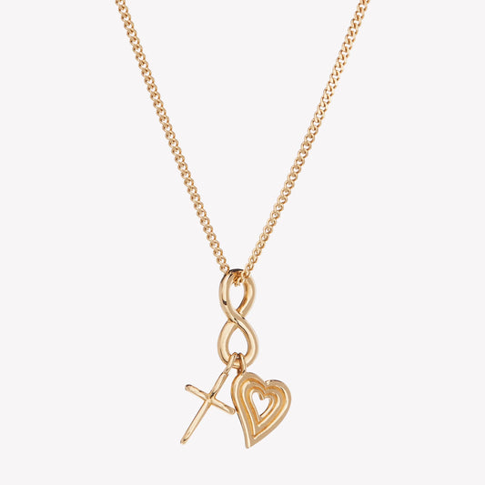 Faith, Hope & Love Charm Pendant Necklace