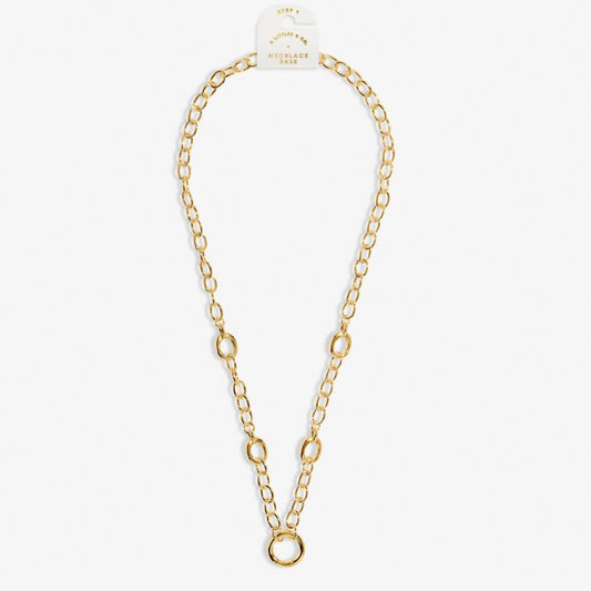 5 Charm Clasps Chunky Cable Chain Necklace in Gold-Tone Plating