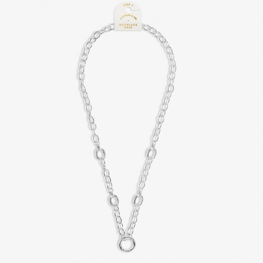 5 Charm Clasps Chunky Cable Chain Necklace in Silver Plating