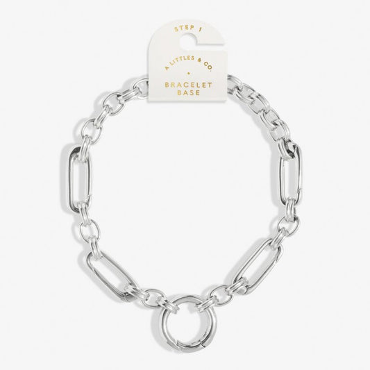 5 Charm Clasps Chunky Oval Chain Bracelet in Silver Plating