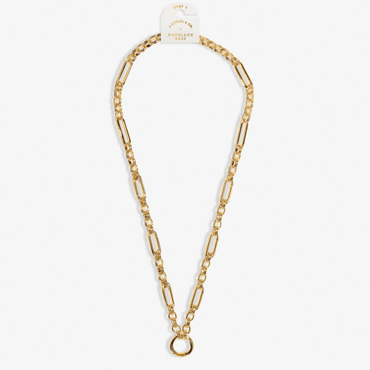 7 Charm Clasps Chunky Oval Chain Necklace in Gold-Tone Plating