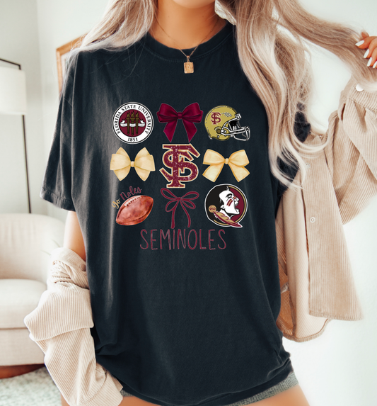 Florida State Seminoles Football Coquette Graphic Tee