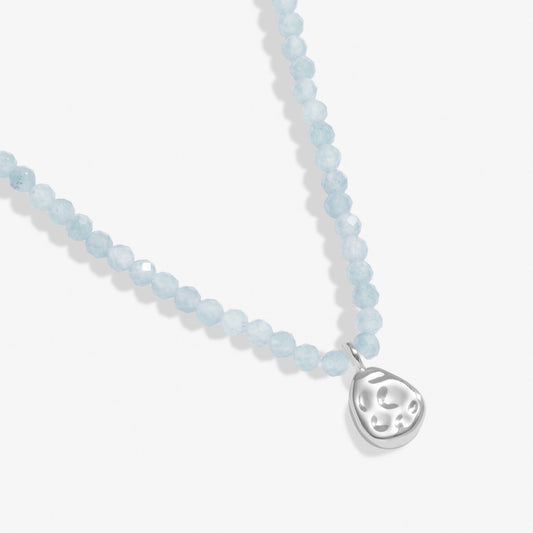 Mini Charms Aqua Crystal Pebble Necklace