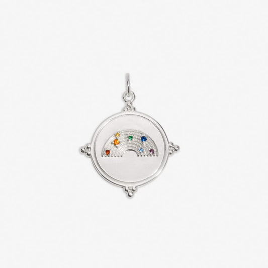 Be Happy' Medium Charm In Silver Plating