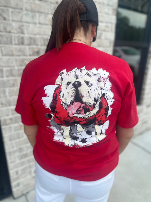 RED : Here comes the BOOM bulldog comfort tee/ UGA/ Dawgs/ Georgia