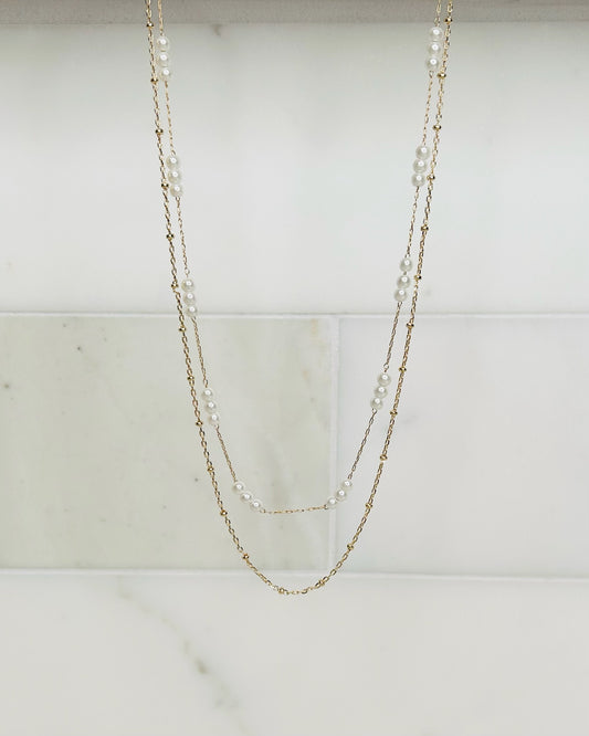 Gold Chain with Dainty Pearls