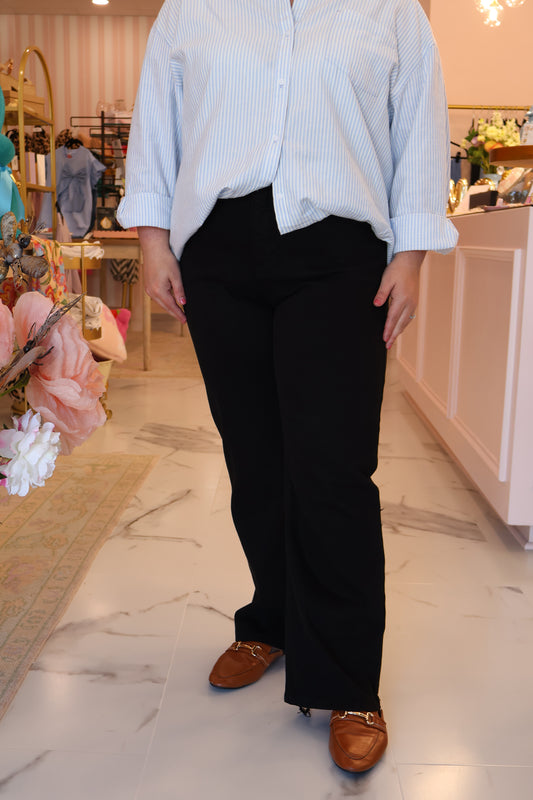 High Rise-Crop Straight Pants