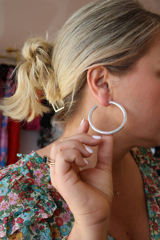 Classic Silver Hoops