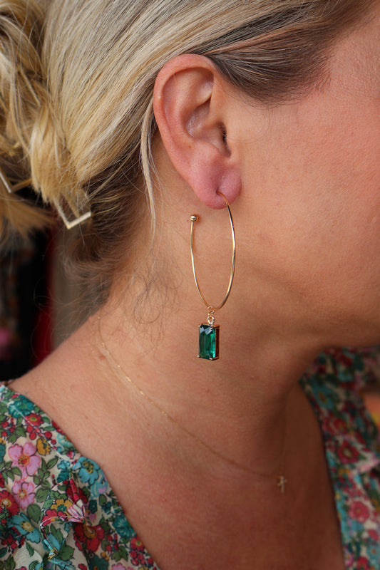 Emerald Cascade Hoops