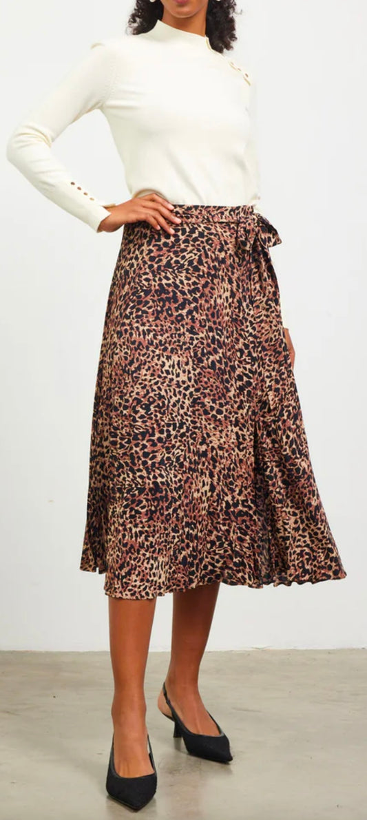 Leopard Luxe Midi Skirt