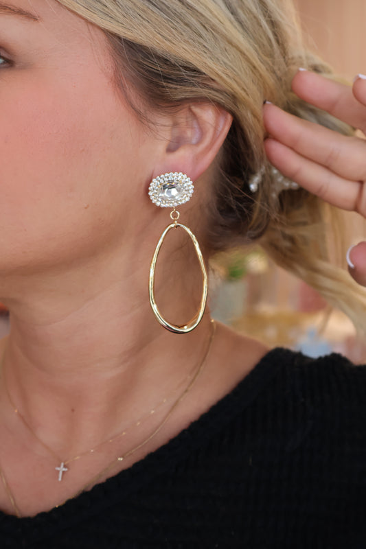 Elegance Drop Earrings - Crystal