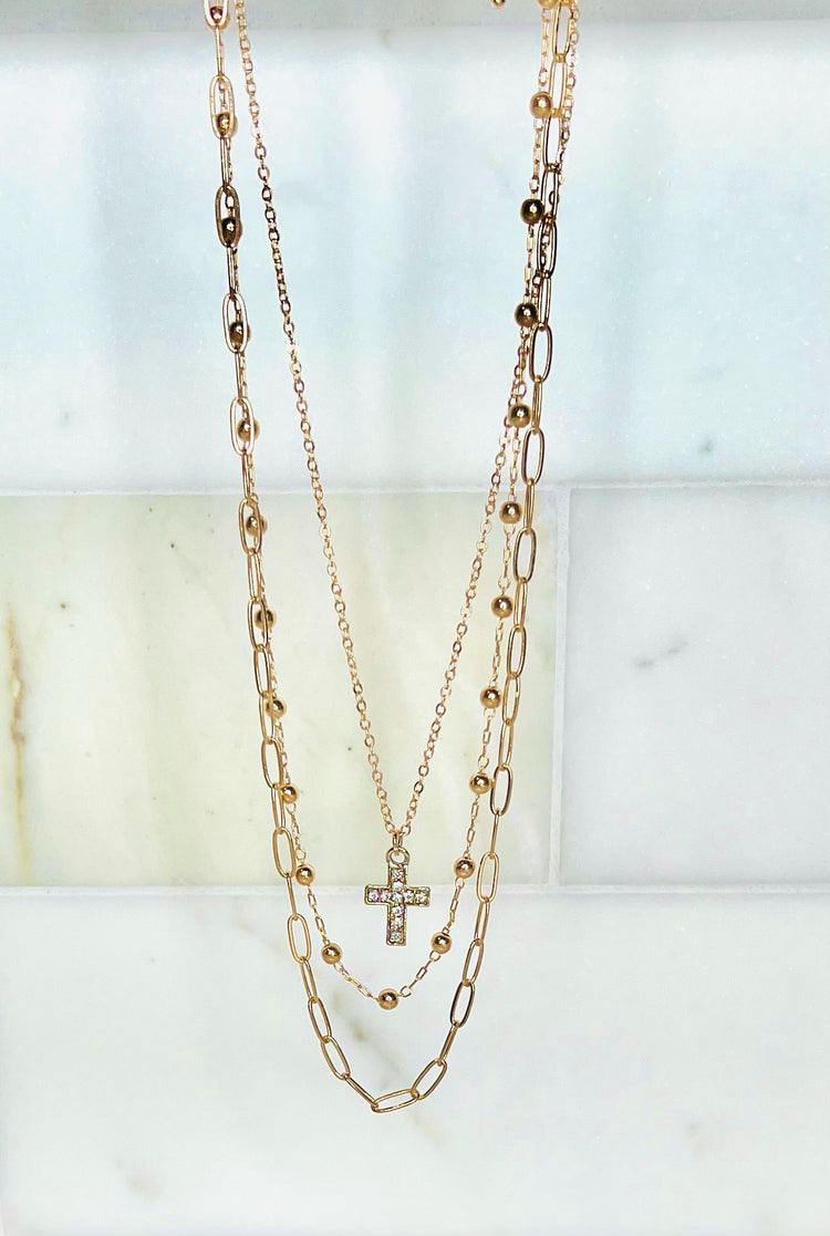 Gold + Cross Necklace