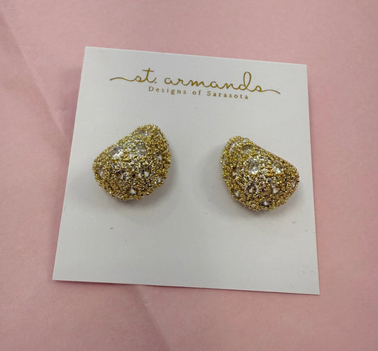Pave Crystal Gumdrop Earrings