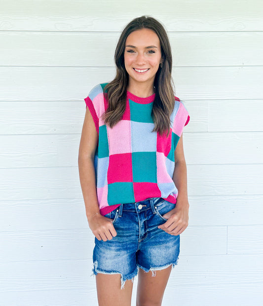 Charlee Checkered Color Block