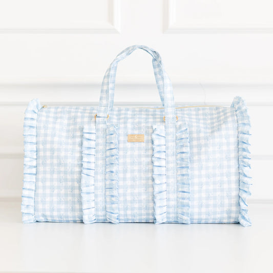 Ruffled Nylon Weekender | Nude